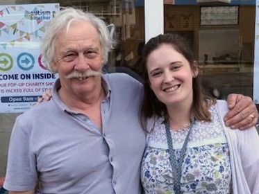 Charity shop staff - Rick Myers and Chloe Jones