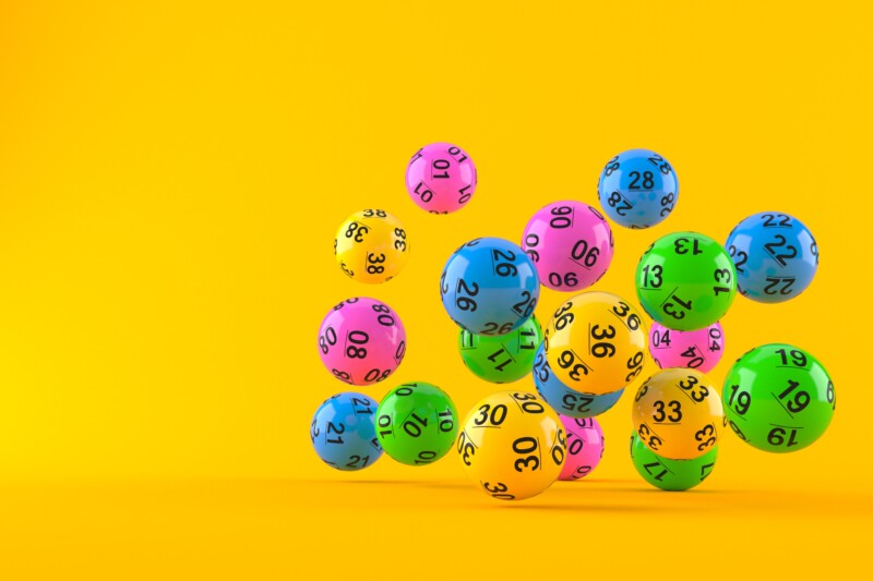 Lottery balls falling